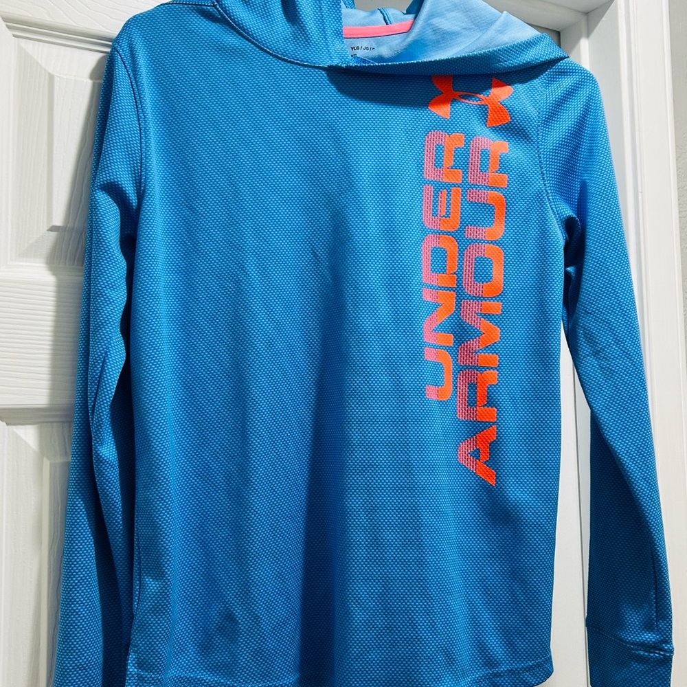 Under Armour Blue Hoodie with Orange Logo